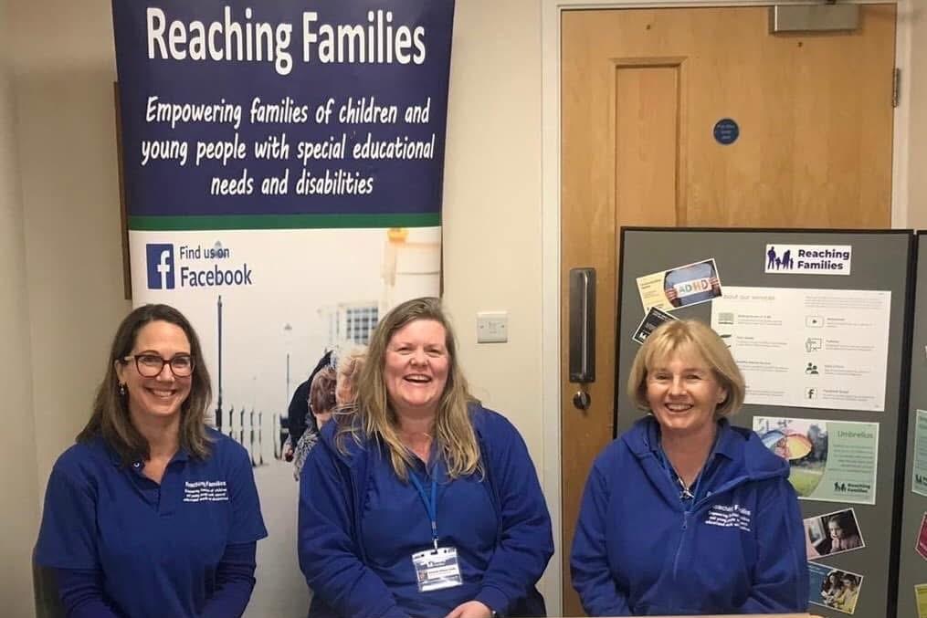 Reaching Families' ND Navigation Service team manager Hannah Delmar-Addy, centre, with support workers Alma Riggs and Sharon Burt